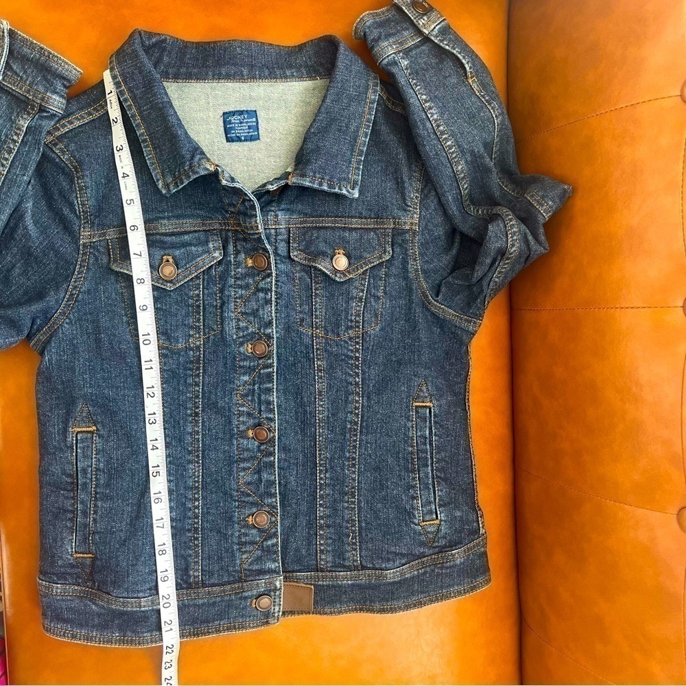 Jockey Person to Person Stretch Denim Jacket Women's Ink Wash Classic Size S - Picture 9 of 10
